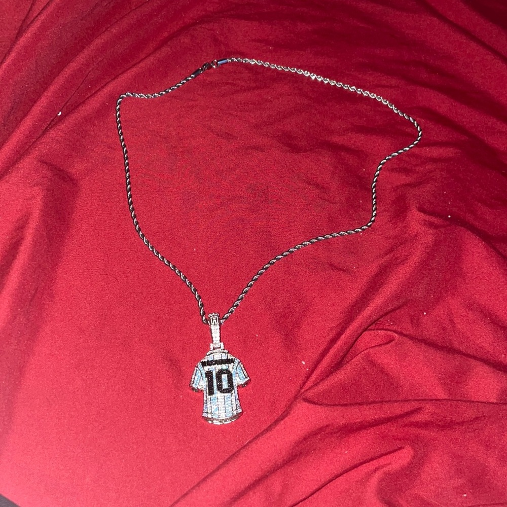 13MM White Gold Maradona Necklace